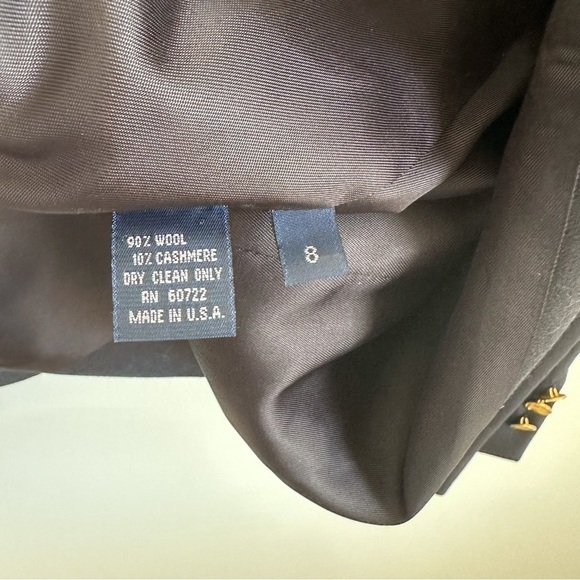 Burberry Navy Blue Embroidered Crest Oversized Schoolboy Wool Cashmere Blazer 8 - Picture 10 of 10